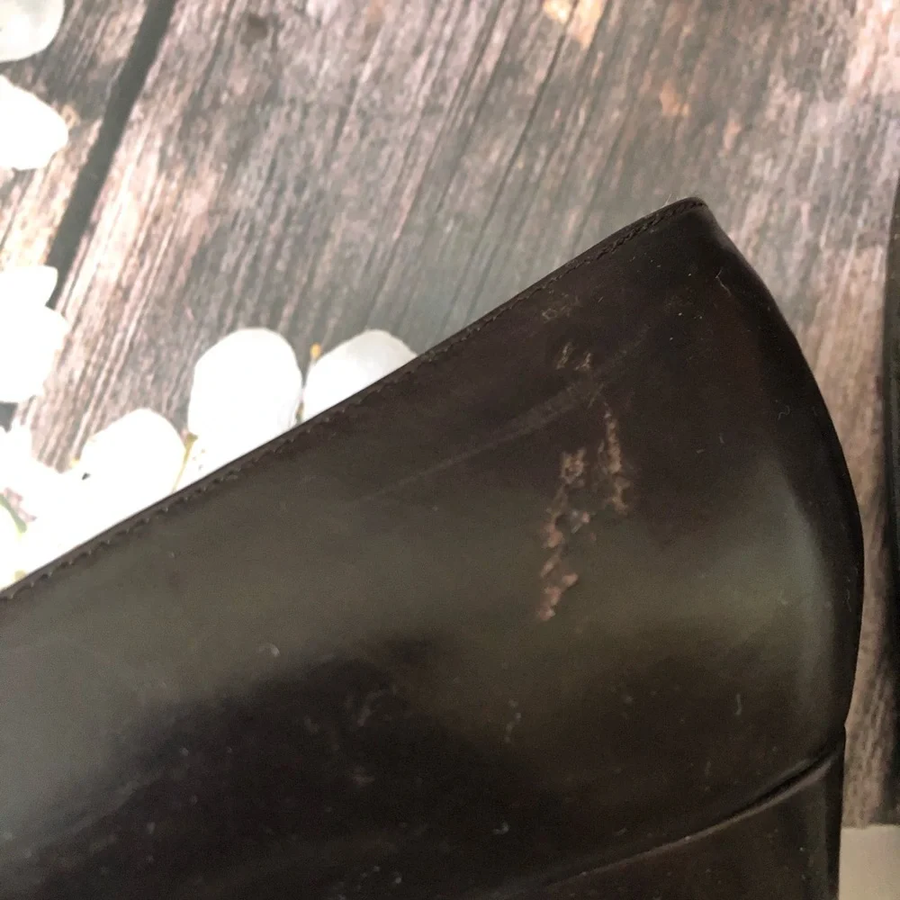 Lauren Ralph Lauren Brown Leather Heels - Picture 6 of 8